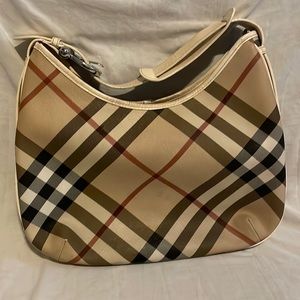 Cream Burberry hobo bag